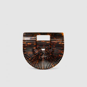 Pre Owned Cult Gaia Brown Acrylic Ark Mini Clutch
