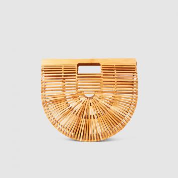 Pre Owned Cult Gaia Brown Gaia's Ark Large Bamboo Clutch
