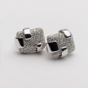 Pre Owned Damiani Diamond Pavé Setting White Gold Clip Earrings 
