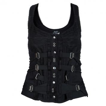 Pre Owned D&G Black Sleeveless Corset Top L