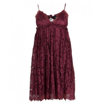 Pre Owned D&G Burgundy Lace Baby Doll Dress S
