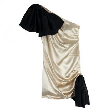 Pre Owned D and G Bow Detailed Satin Dress M