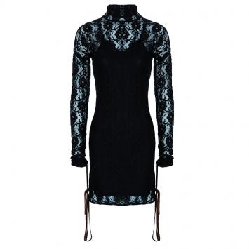 Pre Owned D&G Black Lace High Neck Dress S