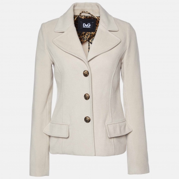 Pre Owned D&G Beige Fleece Button Front Jacket M