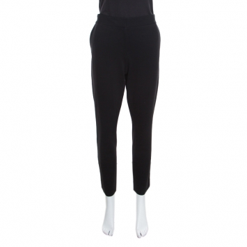 Pre Owned Diane Von Furstenberg Black Knit Genesis Trousers L