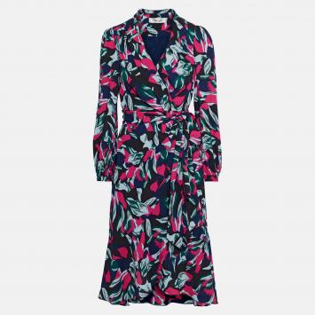 Pre Owned Diane Von Furstenberg Polyester Knee Length Dress M