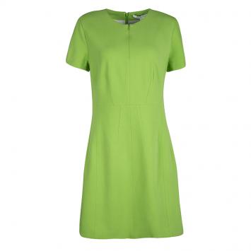 Pre Owned Diane Von Furstenberg Green Agatha Knit Sheath Dress L
