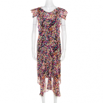 مملوكة مسبقًا Diane Von Furstenberg Multicolor Printed Silk Cerrado Dress M