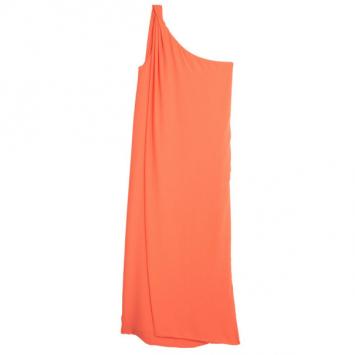 Pre Owned Diane Von Furstenberg Liluye One-Shoulder Crepe Wrap Dress M