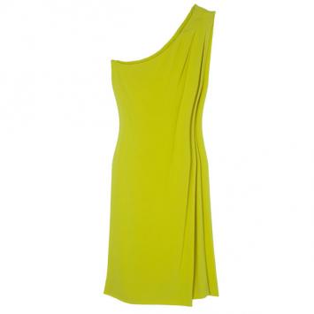 Pre Owned Diane Von Furstenberg New Liluye One Shoulder Silk-crepe Dress M