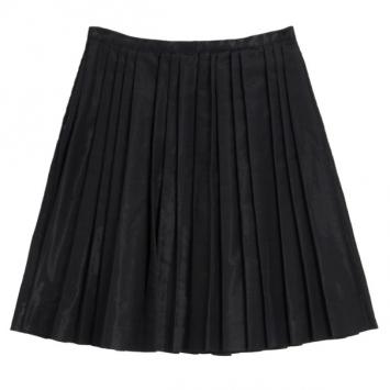 Pre Owned Christian Dior Black Silk Shimmer Pleated Skirt S