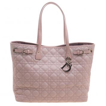 Pre Owned Dior Pink Coated Canvas Medium Panarea Shopper Tote
