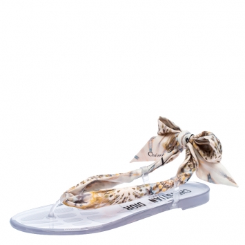 Pre Owned Dior Multicolor Fabric Kaleidoscope Thong Flat Sandals Size 41