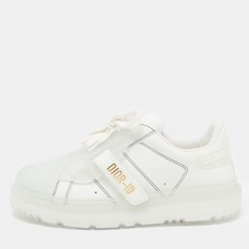 Pre Owned Dior White Leather Dior ID Low Top Sneakers Size 37.5