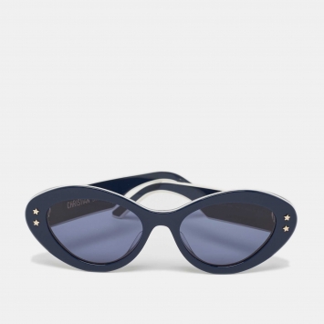 Pre Owned Dior Navy Blue/White DiorPacific B1U Cat Eye Sunglasses