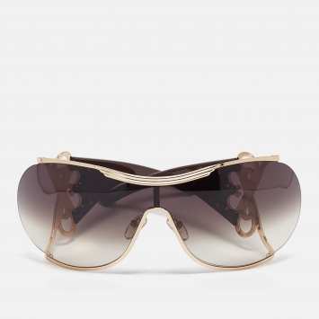 Pre Owned Dior Brown Gradient Diori Shield Sunglasses
