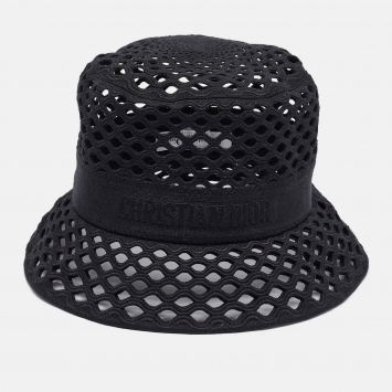 Pre Owned Dior Black Mesh Bucket Hat 