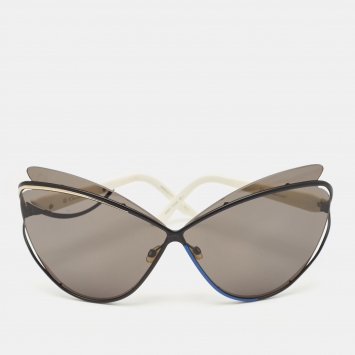 Pre Owned Dior Black/White Audacieuse1 Butterfly Sunglasses