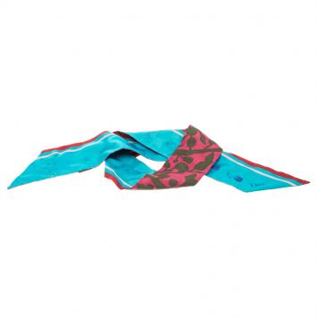 Pre Owned Dior Multicolor Printed Silk Bandeau Scarf