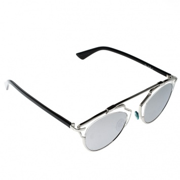 Pre Owned Dior Silver Mirrored APPDC So Real Round Sunglasses