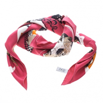 Pre Owned Dior Silhouette Printed Silk La Collection de Christian Dior Scarf