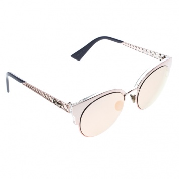 Pre Owned Dior Rose Gold/Blue S8R0J Mirror Diorama Mini Clubmaster Sunglasses