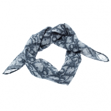 Pre Owned Dior Blue Diorissimo Printed Cotton Sheer Square Scarf
