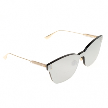 Pre Owned Dior Gold/Black Silver Mirrored Dior Color Quake 2 YB7T4 Shield Wayfarer Sunglasses