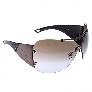 Pre Owned Dior Metallic/Brown Diorito 1Shield Sunglasses