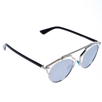 Pre Owned Dior Silver Mirror Dior So Real Round Sunglasses