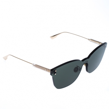 Pre Owned Dior Gold Tone/ Green DiorColorQuake 2 Rimless Square Sunglasses