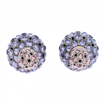 Pre Owned Dior Mise en Dior Tribales Purple Ombre Crystal Silver Tone Stud Earrings