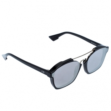 Pre Owned Dior Silver and Black/Grey Mirrored 8070T Dior Abstract Wayfarer Sunglasses
