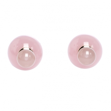 Pre Owned Dior Tribales Pink Resin Gold Tone Stud Earrings