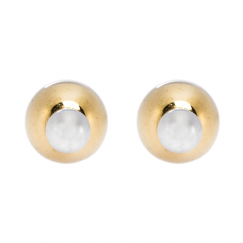 Pre Owned Dior Tribales Two Tone Stud Earrings