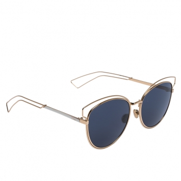 Pre Owned Dior Gold/Black Sideral 2 Cat-Eye Sunglasses