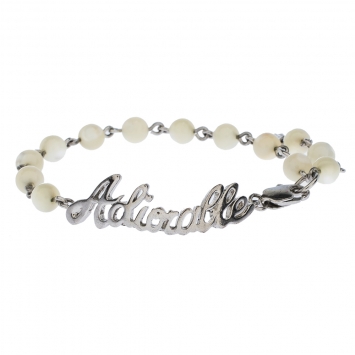 Pre Owned Dior Adiorable Bead Silver Tone Bracelet