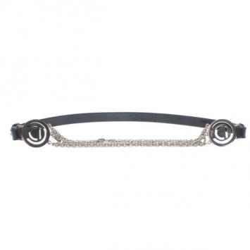 Pre Owned Dior Black Patent Chain Detail Waist Belt 90CM