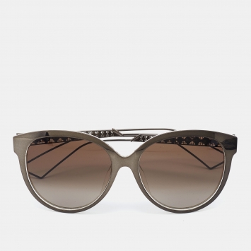 Pre Owned Dior Diorama2 Gunmetal/Grey Gradient TCTHA Round Sunglasses