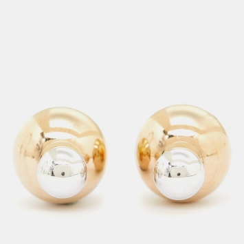 Pre Owned Dior Two-Tone Mise en Dior Tribales Stud Earrings 