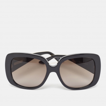 Pre Owned Dior Black/White Gradient Cannage Lady Lady 1 Oversized Sunglasses