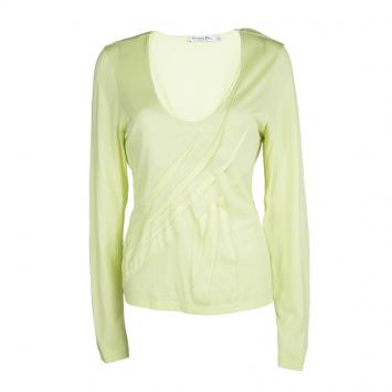 Pre Owned Dior Yellow Cotton Long Sleeve T-Shirt XL