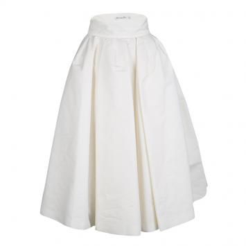 Pre Owned Dior Off White Gathered Cotton Blend Tulle Underlay Dirndl Midi Skirt S