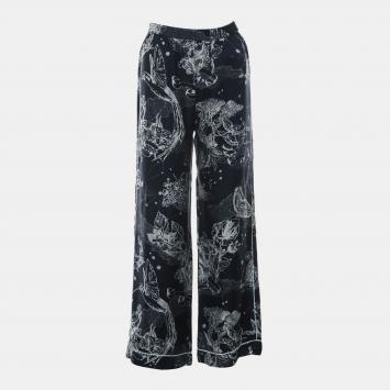 Pre Owned Dior Chez Moi Printed Silk Trousers US 2