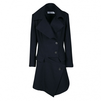 Pre Owned Dior Navy Blue Wool Over Coat L