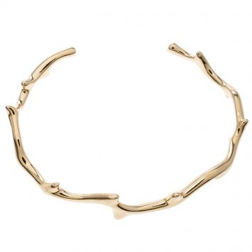Pre Owned Dior Bois De Rose 18k Rose Gold Narrow Open Cuff Bracelet