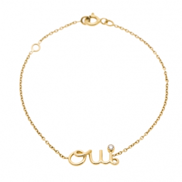 Pre Owned Dior Oui Diamond & 18k Yellow Gold Bracelet