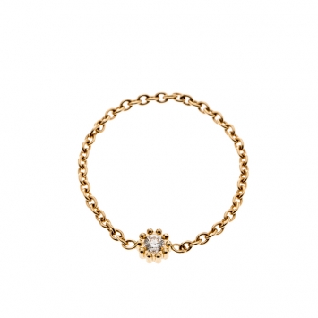 Pre Owned Dior Mimirose Diamond 18k Yellow Gold Ring Size 55
