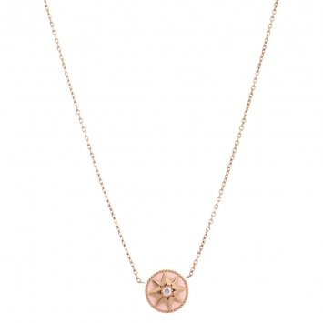Pre Owned Dior Rose Des Vents Diamond Pink Opal 18K Rose Gold Necklace
