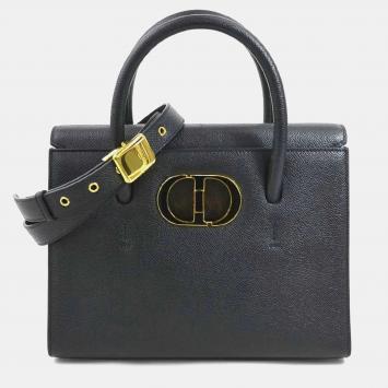 Christian Dior Handbag Shoulder Bag 30 Montaigne Saint Honore Small Leather Black